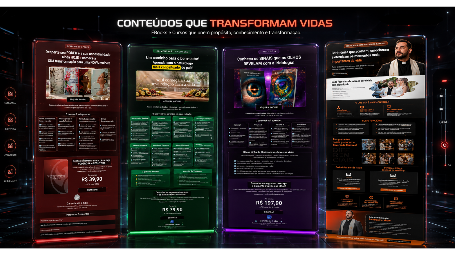 Landing pages criadas pela MV Studio