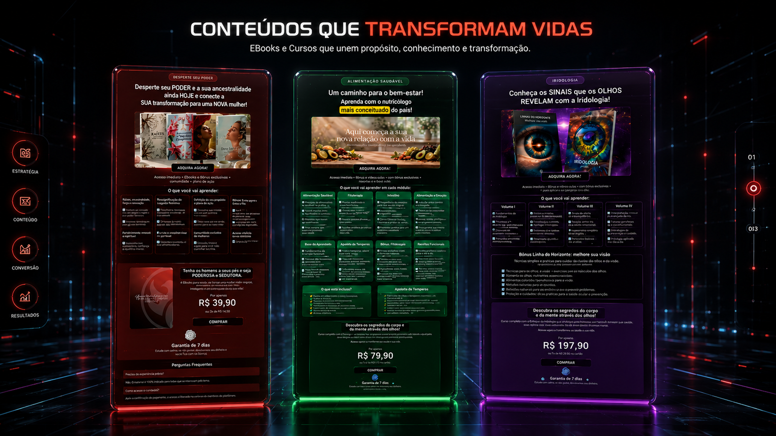 Landing pages criadas pela MV Studio